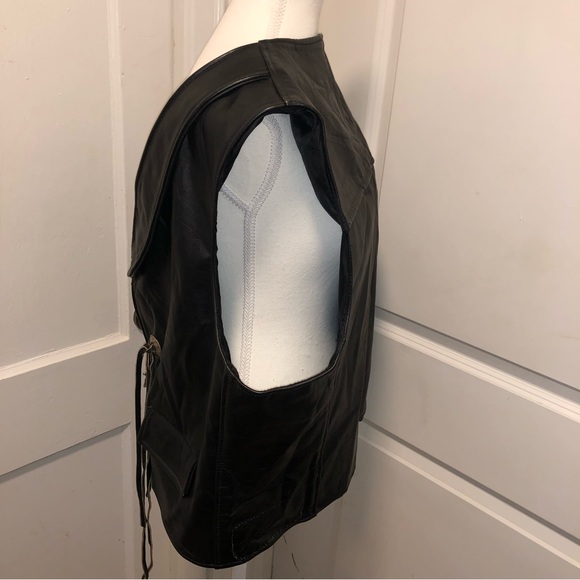 Branded garments inc mens motorcycle leather vest size large - Picture 4 of 9